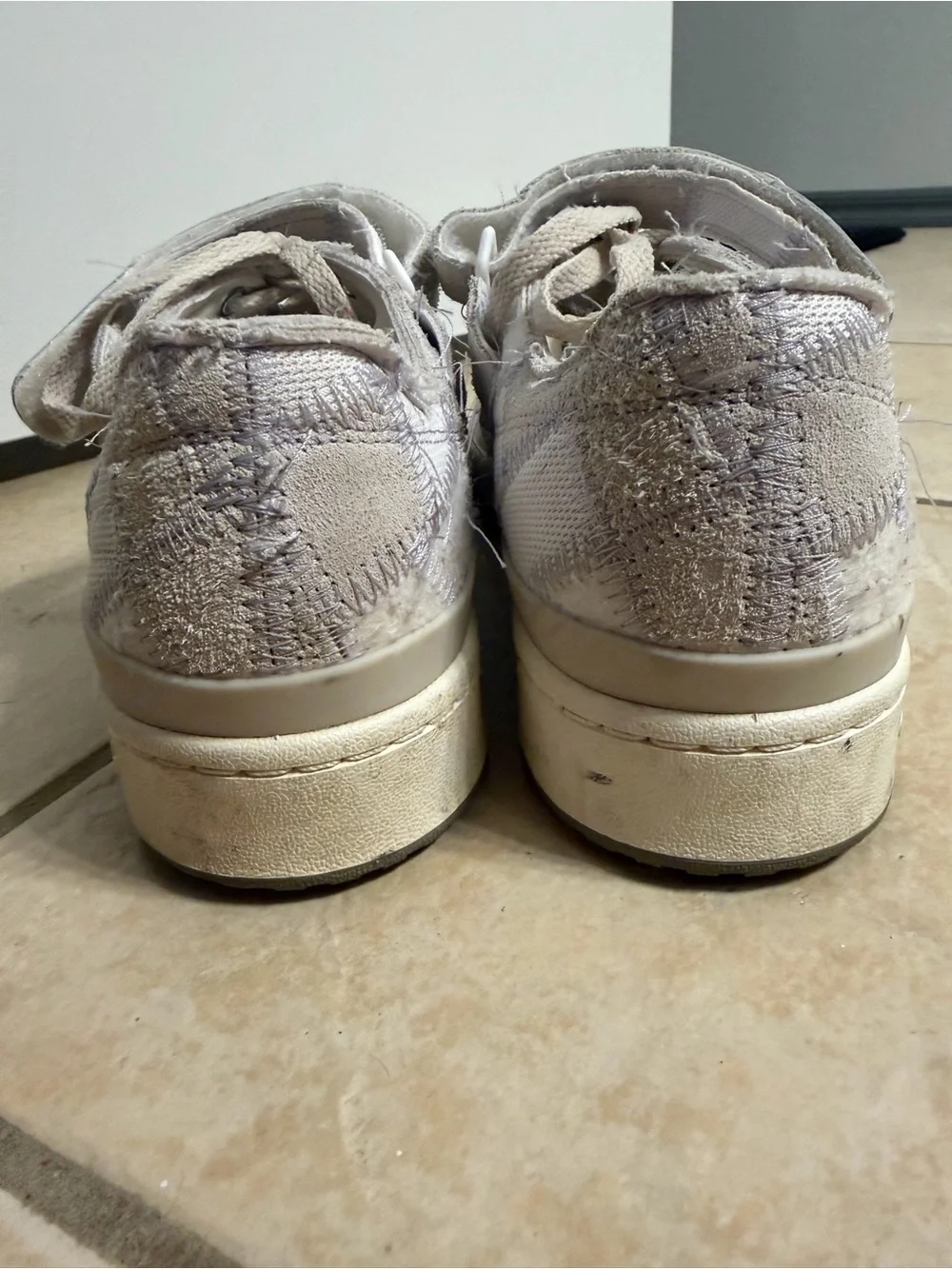 adidas Low-Top Sneakers in Light Gray and Creamy White